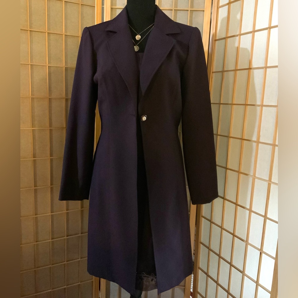 2pc Chic Women's Dark Purple dress and matching Coat